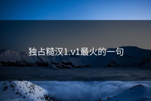 独占糙汉1.v1最火的一句