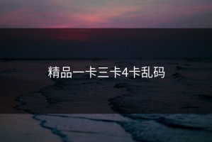 精品一卡三卡4卡乱码